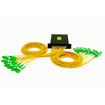 1x16 PLC Splitter Module, 1.6mm Jacketed 2 Meter Leads, SC/APC Connectors, ½ LGX Footprint