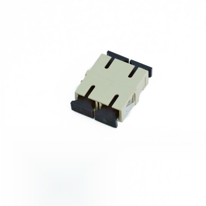 SC Duplex Multimode Adapter, No Flange, Beige (100 Pack)