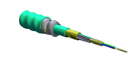 MIC Tight-Buffered, Interlocking Armored Cable, Plenum, 12 F, 50 µm multimode (OM3)