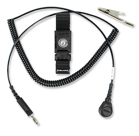 Desco SP-04548 Trustat ERGOclean Wrist Strap, 6' Cord, Black, 4mm