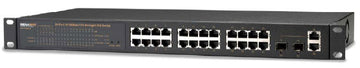24 Port 10/100 Base T/TX Managed POE Switch + 2 SFP/RJ45 Dual Media Ports