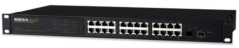 24 Port 10/100 Base T/TX Managed Stackable Switch + 2 SFP Dual Media Ports