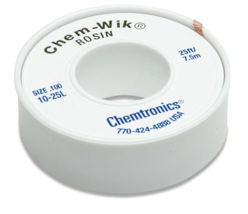 Chemtronics 10-25L Chem-Wik Desoldering Braid, 25' BLUE
