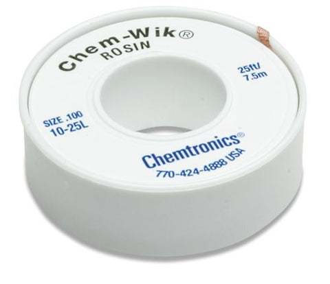 Chemtronics 10-25L Chem-Wik Desoldering Braid, 25' BLUE