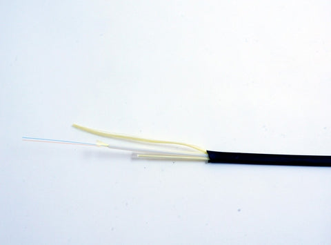 TLC 12 Fiber SM SMF28 Ultra Dry Flat Drop Cable PE Black (per meter)