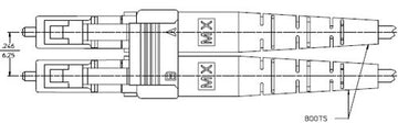 Duplex LC Zirconia Ferrule 128µm Multimode Connector, 1.6mm Boot, Molex
