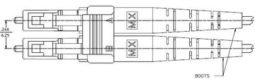 Duplex LC Zirconia Ferrule 126µm Multimode Connector, 3mm Boot, Molex