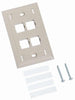 4-Port Flush L Type MT Unloaded Modular Faceplates, Ivory
