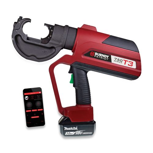 BURNDY SP-PAT750T3U03A3 T3 12-Ton Crimper, 3.0Ah 18V Li-Ion