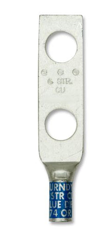 BURNDY SP-YA6C2TC14 Compression Lug, Two Hole #6 AWG, BLUE 7