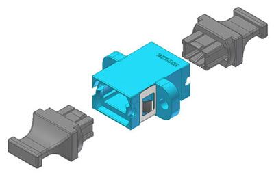 MTP Bulkhead Adapter SC Footprint Full Flange-Aqua