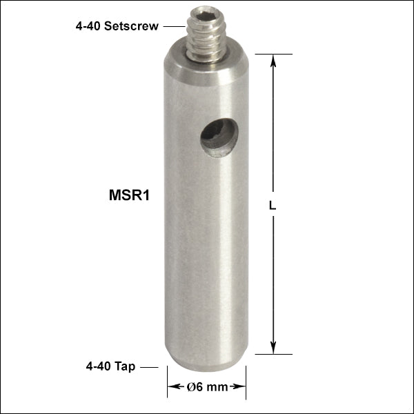 TH-MS05R - Mini-Series Optical Post, Ø6 mm, L = 0.5"