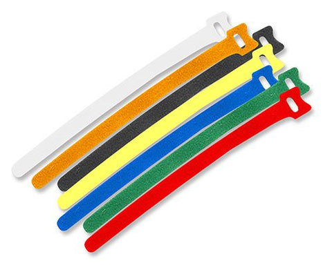 TrueConect TCHLCT-AST 8'' Hook & Loop Cable Ties, 15/PK-Assorted