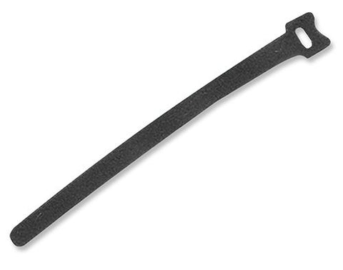 TrueConect TCHLCT-BK 8'' Hook & Loop Cable Ties, 25/PK - Black