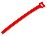 TrueConect TCHLCT-RD 8'' Hook & Loop Cable Ties, 25/PK - Red