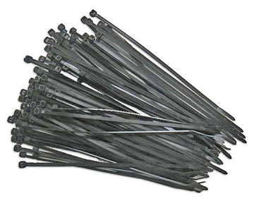 TrueConect 7-1/2'' x 3/16'' Nylon Cable Ties, 100/Pack - Black