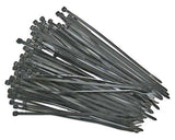 TrueConect 11-3/4'' x 3/16'' Nylon Cable Ties, 100/Pack - Black