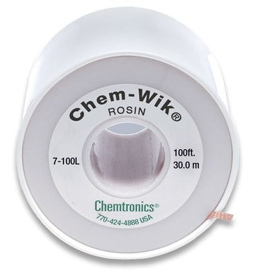 Chemtronics 7-100L Chem-Wik Desoldering Braid, 100' GREEN