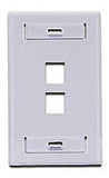 QuickPort Single Gang 2 Port Faceplate w/Designation Windows, Mfr Leviton