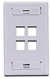 QuickPort Single Gang 4 Port Faceplate w/Designation Windows, Mfr Leviton