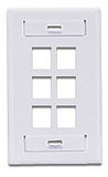 QuickPort Single Gang 6 Port Faceplate w/Designation Windows, Mfr Leviton