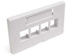 QuickPort Standard Modular Furniture 4 Port Faceplate w/ID Windows