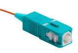 SC Simplex, 50µm OM3 10G MM, for 900µm TB and 3mm Jacketed Fiber, Aqua Boot - Leviton Fast-Cure