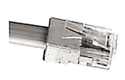 Mod Plug 6 Position 4 Conductor For Flat Oval Stranded 28/26 Awg 25/Pk Use Amp Tool, RoHS