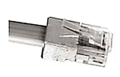 Mod Plug 6 Position 6 Conductor For Flat Oval Stranded 28/26 Awg 25/Pk Use Amp Tool, RoHS