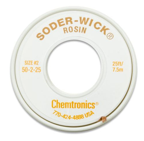 Chemtronics 50-2-25 Soder-Wick Desoldering Braid, 25' YELLOW