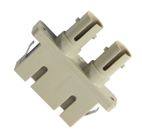 Duplex SC-ST (female-female) Adapter, Polymer Housing, Phos. Bronze Sleeve, Beige Color, Mfr TE Conn