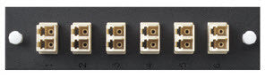 Six Pack, Duplex LC MM 12 Fiber (Beige) - Leviton OPT-X Adapter Plate