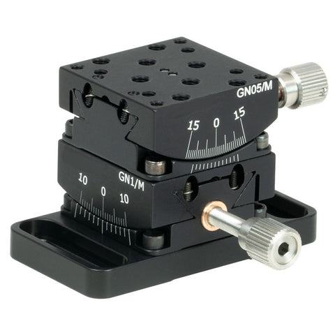 TH-GN2-M - Small Dual-Axis Goniometer, 12.7 mm Distance to Point of Rotation, 2 Goniometers and Base, Metric