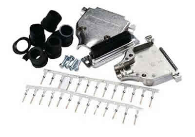Db25 Crimp Female Kit With Tin Shell Zinc Diecast Hoods Contacts & Hardware RoHS