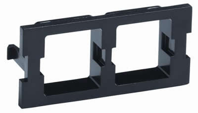 M30 Flexible Faceplate Double Port Adapter Housing, Black.