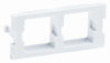 M30 Flexible Faceplate Double Port Adapter Housing, white.