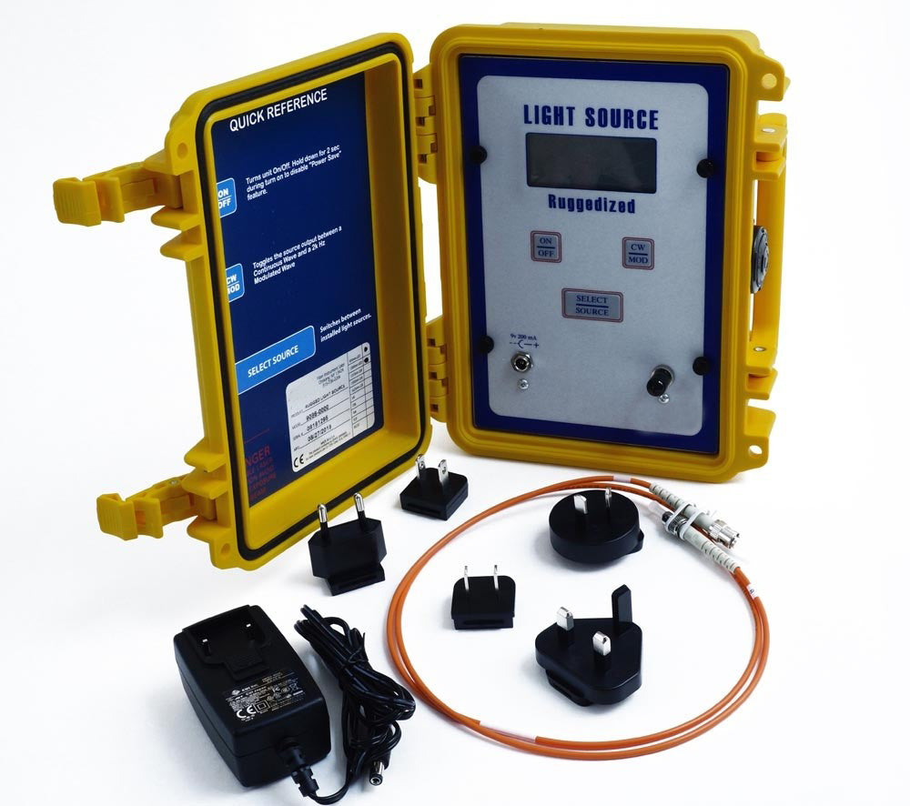 Ruggedized 850/1300nm LED Light Source with ST Adapters – Fosco Connect