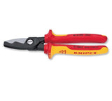 KNIPEX 9518200 SBA Insulated Cable Shears w/Twin Cut Edge, 8"