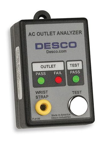 Desco 98132 AC Outlet & Wrist Strap Tester, 120VAC