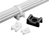 4-Way Adhesive Backed Cable Tie Mount For Use with Nylon Cable Ties White, 100/pk ROHS