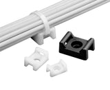 4-Way Adhesive Backed Cable Tie Mount Support 30LB White, 100/pk