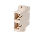 Fiber Optic Adapter, Full-Flange Mount, Metal Sleeve, Beige, SC Duplex, 62.5 µm multimode (OM1)