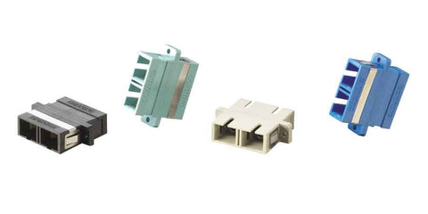 Fiber Optic Adapter, ST Compatible, Threaded Mount, Metal Sleeve, 50 µm multimode (OM4+/OM4/OM3)