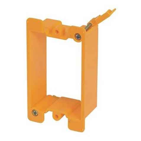 Plastic Cover Plate Mounting Bracket, Single Gang, Orange