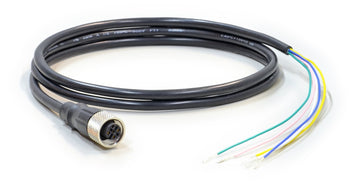 CAB-M12AF5-OPEN-1M - Industrial IP67 M12 5 pin threaded Amphenol connector for power (ITP switches)with open end cable, 1m length
