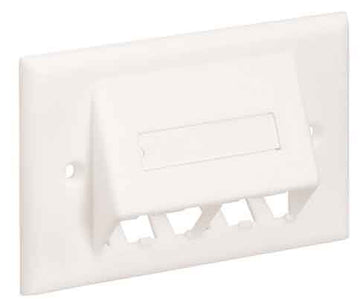 4-PORT Sloped Horizontal With Labels, Off White