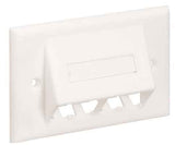 4-PORT Sloped Horizontal With Labels, Off White