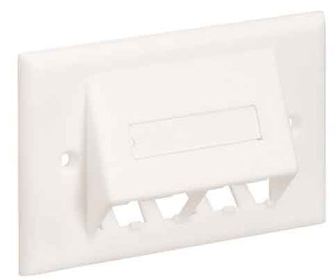 4-PORT Sloped Horizontal With Labels, Off White