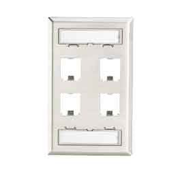 Single-Gang Stainless Steel With Label, 4 Port