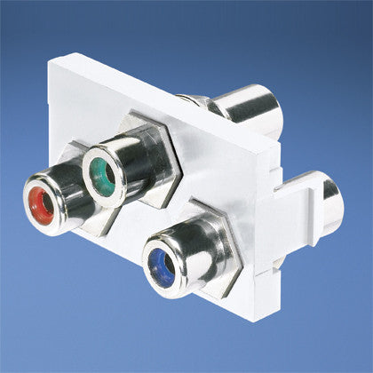 Insert With A/V Modules, Electric ivory with white, yellow and red inserts